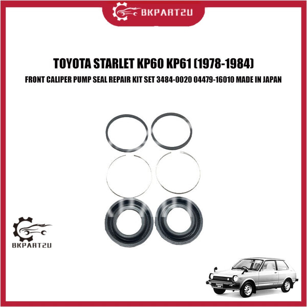 TOYOTA STARLET KP60 KP61 (1978-1984) FRONT CALIPER PUMP SEAL REPAIR KIT SET 3484-0020 04479-16010 MADE IN JAPAN