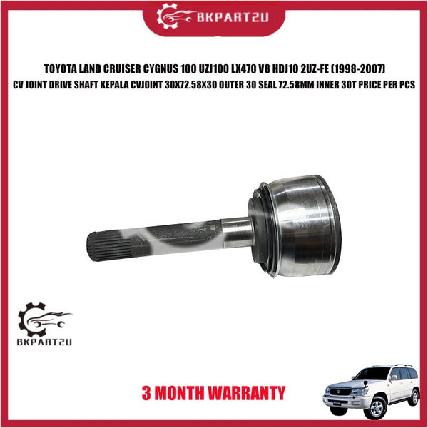 TOYOTA LAND CRUISER CYGNUS 100 UZJ100 LX470 V8 HDJ10 2UZ-FE (1998-2007) CV JOINT DRIVE SHAFT KEPALA CVJOINT 30X72.58X30