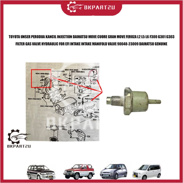 TOYOTA UNSER PERODUA KANCIL DAIHATSU MOVE CUORE GRAN FEROZA F300 FILTER GAS VALVE HYDRAULIC FOR EFI INTAKE MANIFOLD