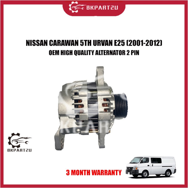 NISSAN CARAWAN 5TH URVAN E25 VAN (2001-2012) ALTERNATOR 2 PIN RECON 3 MONTH WARRANTY