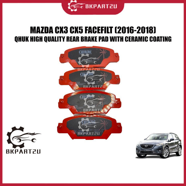 Mazda Cx3 Cx5 Facefilt E Brake (2016-2018) Rear Brake Pad With Ceramic Made By Qhuk 1 Set 4pcs BP-3171-Q