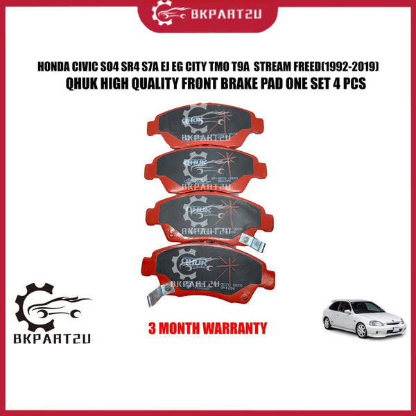 Honda Civic So4 Sr4 S7a CR-Z City Tmo T9a Stream Freed VTEC (1992-2019) Front Brake Pad Depan Made By Qhuk Bp-5070