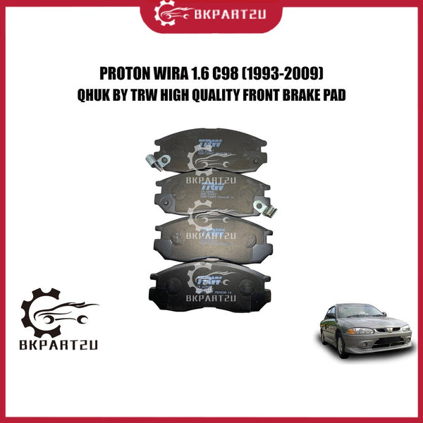 Proton Wira 1.6 Putra 1.8 Satria 1.6 Perdana (1993-2009) Front Brake Pad With Ceramic Depan Made By Qhuk Trw 1 Set 4pcs
