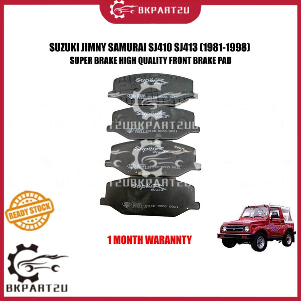 SUZUKI JIMNY SAMURAI SJ410 SJ413 (1981-1998) FRONT LINING BRAKE PAD DEPAN SUPERBRAKE SET 4 PCS