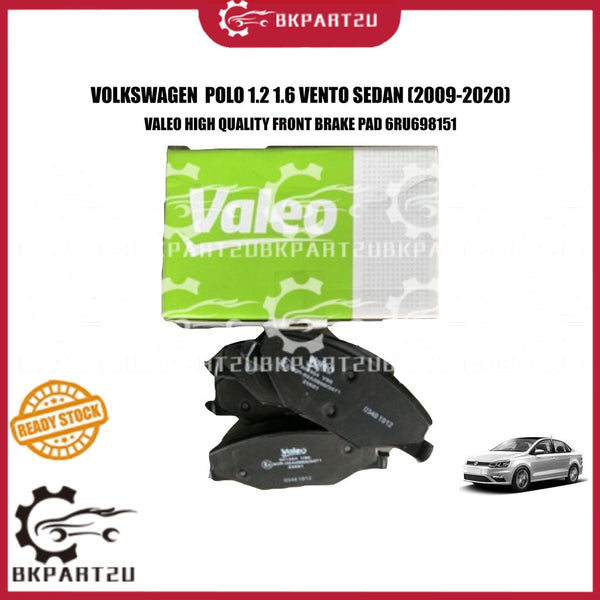 VOLKSWAGEN POLO 1.2 1.6 VENTO SEDAN (2009-2020) FRONT BRAKE PAD DEPAN MADE BY VALEO 6RU698151