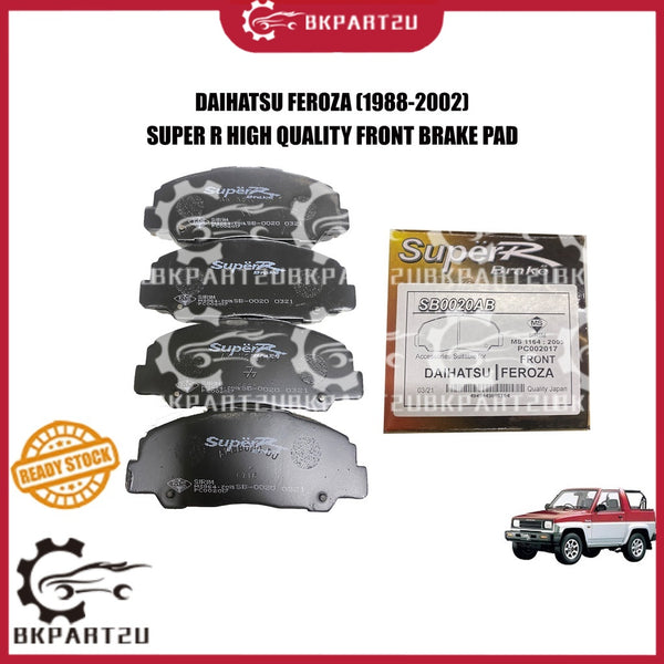 DAIHATSU FEROZA (1988-2002) FRONT BRAKE PAD DEPAN BRAKE PAD MADE BY SUPER BRAKE 3 MONTH WARRANTY