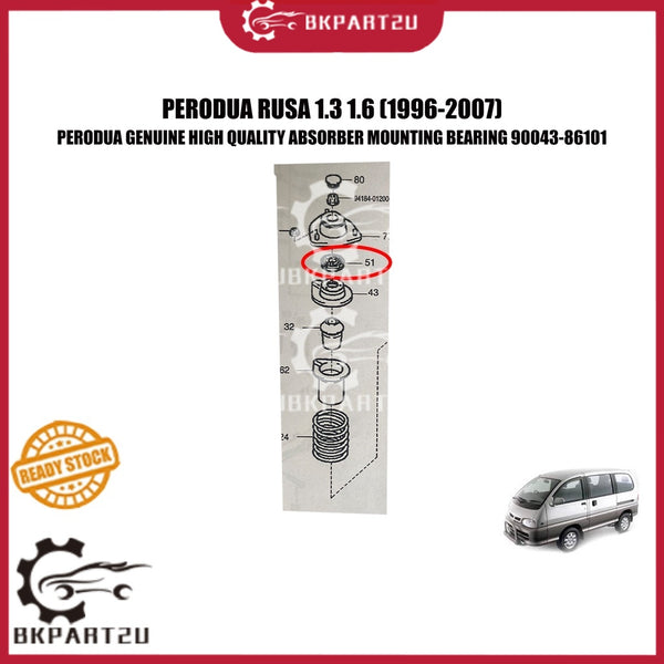 PERODUA RUSA 1.3 1.6 (1996-2007) ABSORBER MOUNTING BEARING FIBER MADE BY PERODUA GENUINE 90043-86101 PRICE PER PCS