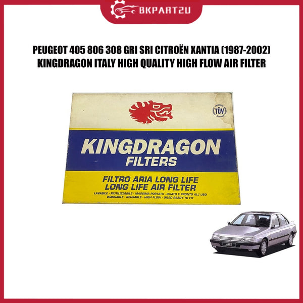 PEUGEOT 405 806 308 GRI SRI CITROËN XANTIA (1987-2002) AIR FILTER HIGH FLOW PENAPIS ANGIN PERFORMANCE KINGDRAGON ITALY
