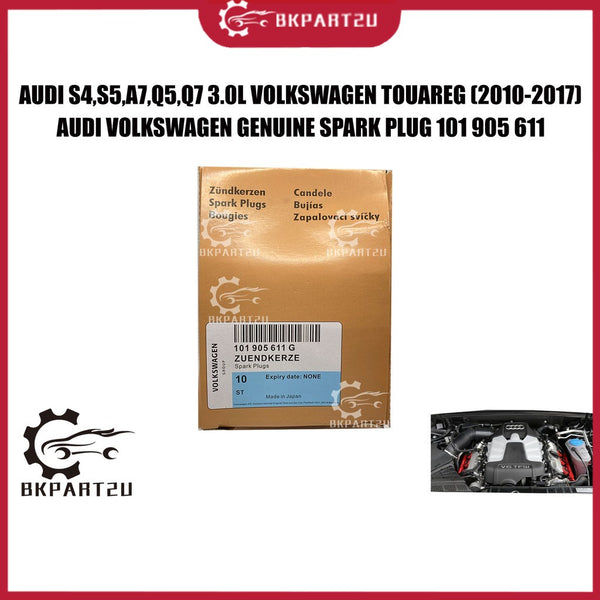 AUDI S4 S5 A7 Q5 Q7 3.0L VOLKSWAGEN TOUAREG (2010-2017) SPARK PLUG GENUINE 101 905 611 G PFR8S8EG