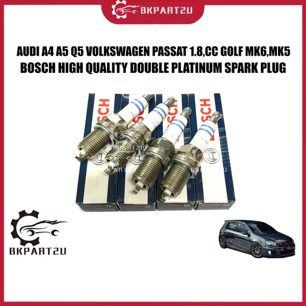 AUDI A4,A5,Q5 2.0 VOLKSWAGEN GOLF GTI MK5 MK6 PASSAT 2.0(2010-2015)DOUBLE PLATINUM  SPARK PLUG BOSCH PLUG FR5KPP332S
