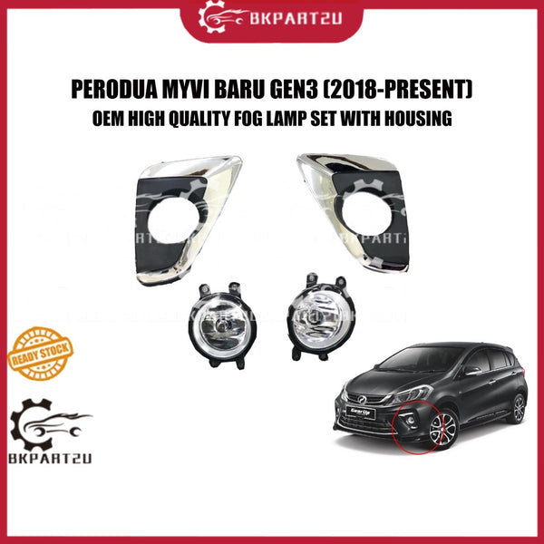 PERODUA MYVI BARU GEN3 (2018-PRESENT)  FOG LAMP SET WITH HOUSING  SPORT LIGHT LAMP READY STOCK MALAYSIA