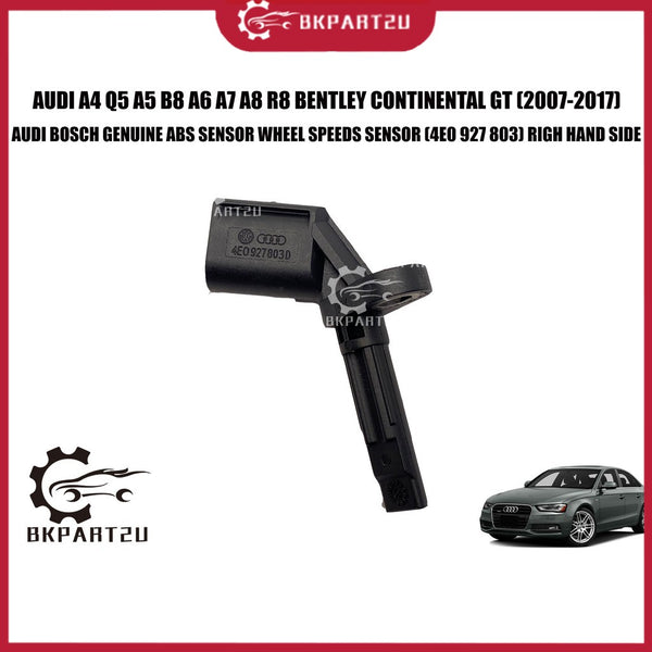 Audi A4 Q5 A5 B8 A6 A7 A8 R8 Bentley (2007-2017) Abs Sensor Wheel Speed Sensor Made By Audi Genuine 4E0 927 803 804