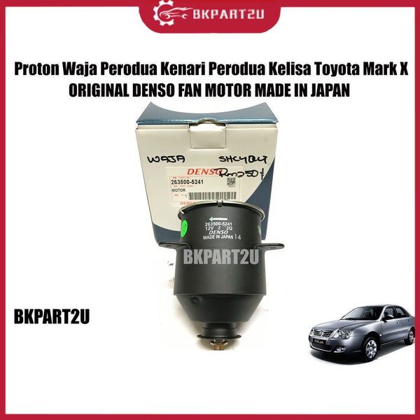 PROTON WAJA PERODUA KENARI  KELISA TOYOTA MARK X  DENSO RADIATOR FAN MOTOR MADE IN JAPAN HIGH QUALITY (263500-5241)