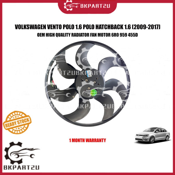 VOLKSWAGEN VENTO POLO 1.6 AUDI A1 2009-2017 FAN MOTOR WITH FAN BLADE RADIATOR MOTOR 6R0 959 455D
