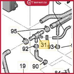 VOLKSWAGEN BEETLE POLO 1.2 WATER COOLING HOSE 6R0 122 109 1K0 121 087 P ORIGINAL