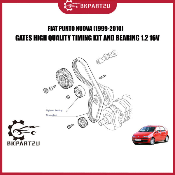 FIAT PUNTO NUOVA 1.2 16V (1999-2010) TIMING belt AND BEARING made by gates