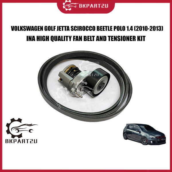 VOLKSWAGEN GOLF JETTA SCIROCCO BEETLE POLO 1.4 (2010-2013) FAN BELT AND FAN BELT TENSIONER ONE SET