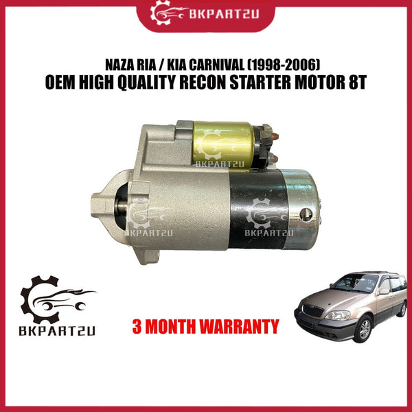 NAZA RIA KIA CARNIVAL (1998-2006) STARTER MOTOR MADE BY OEM RECON 3 MONTH WARRANTY