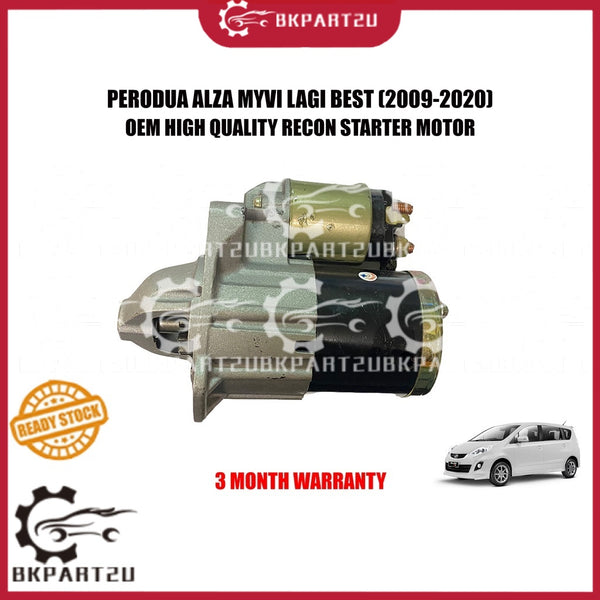 PERODUA ALZA MYVI LAGI BEST (2009-2020) STARTER MOTOR MADE BY OEM RECON 3 MONTH WARRANTY