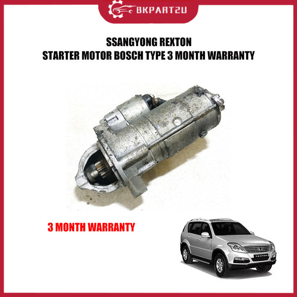 ssangyong rexton starter motor bosch type 3 month warranty