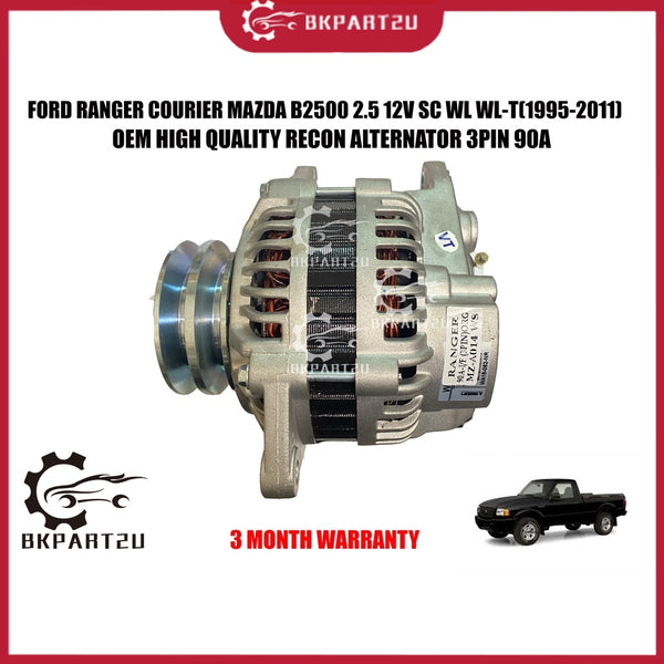 FORD RANGER COURIER MAZDA B2500 2.5 12V SC WL WL-T(1995-2011) ALTERNATOR 3PIN 90A MADE BY OEM RECON 3 MONTH WARRANTY