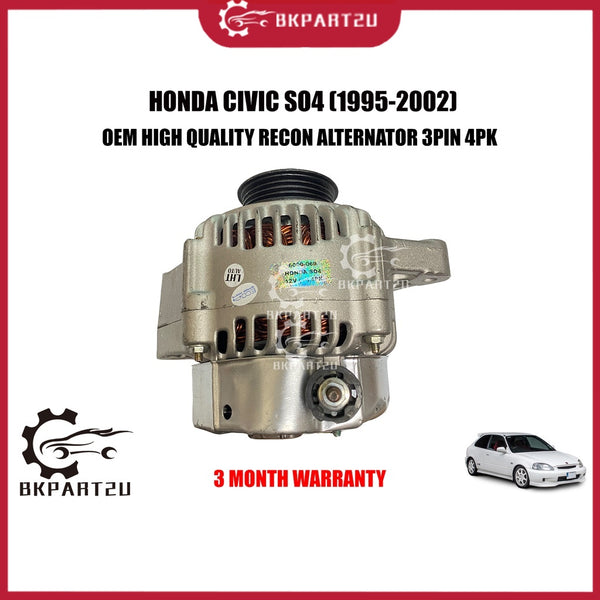 HONDA CIVIC SO4 D15B B16A (1995-2002) ALTERNATOR MADE BY OEM RECON 3 MONTH WARRANTY