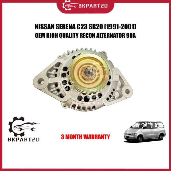 NISSAN SERENA C23 SR20 (1991-2001) ALTERNATOR 90A 2 PIN MADE BY OEM RECON 3 MONTH WARRANTY