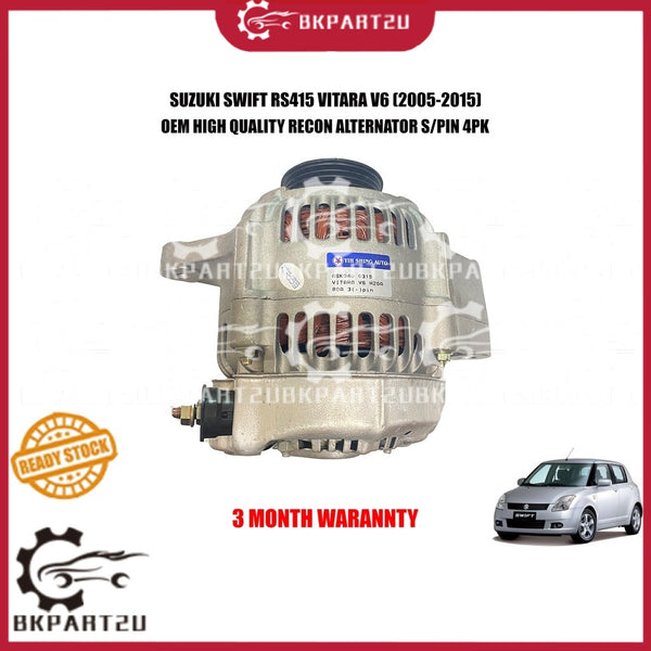 SUZUKI SWIFT RS415 VITARA V6 (2005-2015) ALTERNATOR S/PIN 4PK MADE BY OEM 3 MONTH WARRANTY