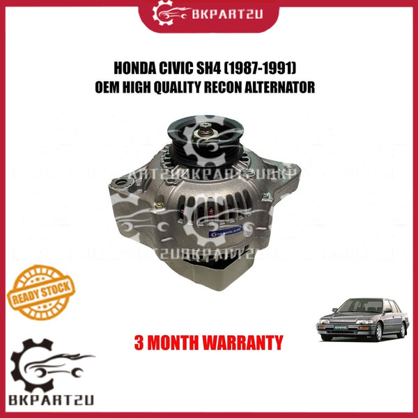 HONDA CIVIC SH4 (1987-1991) ALTERNATOR 3PIN 4PIN 4PK MADE BY RECON OEM 3 MONTH WARRANTY