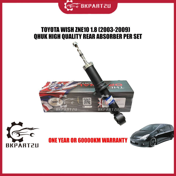 Toyota Wish Zne10 1.8 (2003-2009) Rear Absorber Absorber Belakang GAS One Set Made By Qhuk 1year Or 60000km Warranty