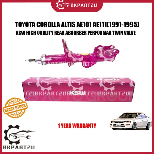 TOYOTA COROLLA SEG AE101 AE111 (1991-1995) REAR ABSORBER PERFORMAX TWIN VALVE GAS TYPE KSW 1 YEAR WARRANTY 2 PCS PRICE