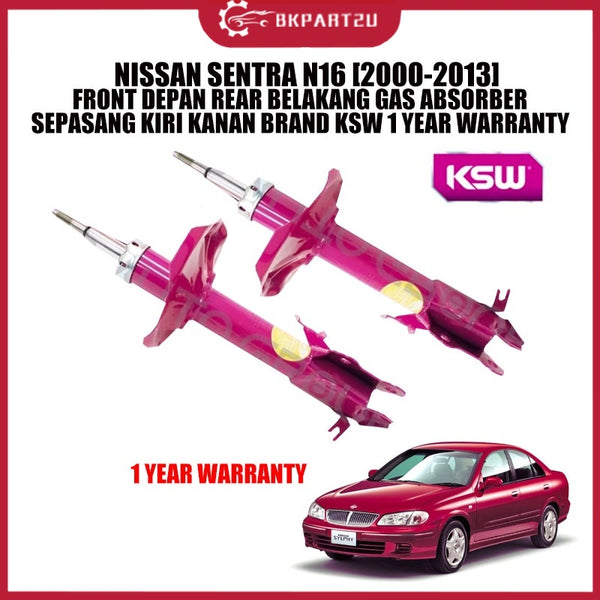 NISSAN SENTRA N16 [2000-2013] FRONT DEPAN REAR BELAKANG GAS ABSORBERSEPASANG KIRI KANAN BRAND KSW 1 YEAR WARRANTY