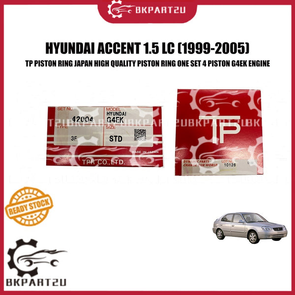HYUNDAI ACCENT 1.5 LC 12V SOHC (1999-2005) PISTON RING SET ONE SET 4 PISTON G4EK ENGINE TP JAPAN