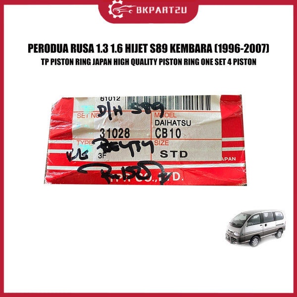 PERODUA RUSA 1.3 1.6 HIJET S89 KEMBARA OLD HC HD (1996-2007) PISTON RING ONE SET TP PISTON 31028