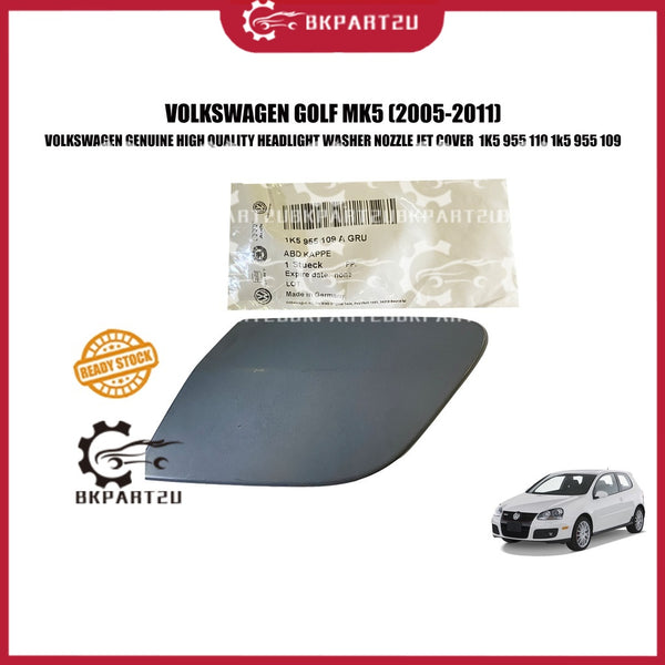 VOLKSWAGEN GOLF MK5 (2005-2011) HEAD LAMP COVER WASHER NOZZLE CAP BUMPER COVER 1K5 955 110 1K5 955 109 GENUINE VW ORI