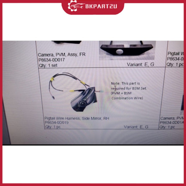 TOYOTA VIOS NCP153 NEW MODEL SIDE MIRROR CAMERA HARNESS WITH WIRING