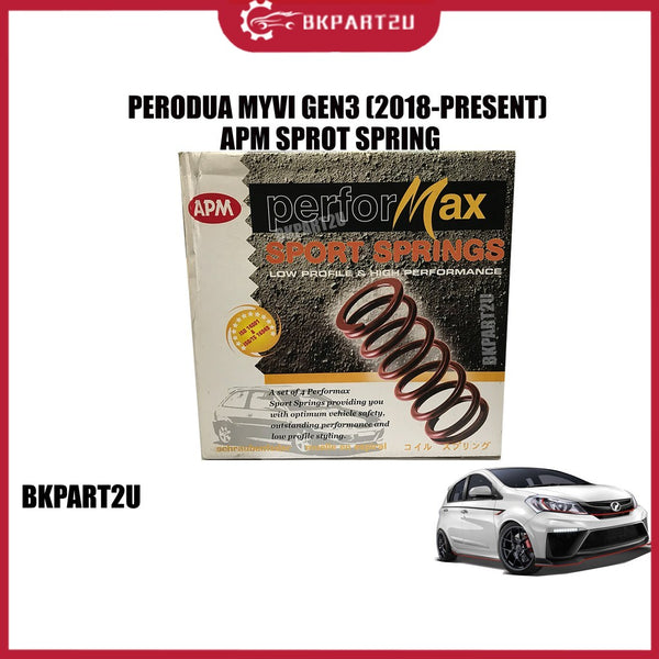 Perodua Myvi 2018 Gen3 (2018-2020) Lowered Sport Spring APM Performax  Sport Coil Springs one set