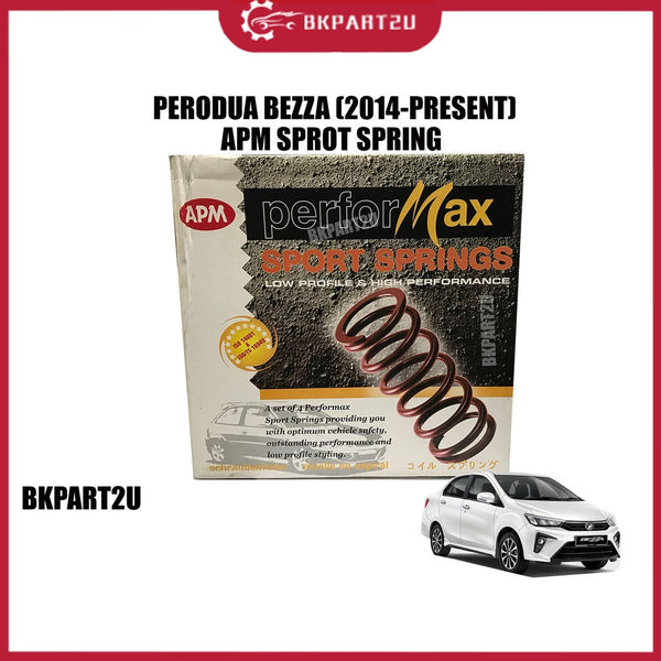 PERODUA BEZZA (2014-2020) SPORT SPRING APM PERFORMAX HIGH QUALITY SPORT LOWEREDCOIL SPRINGS ONE SET=4PCS !! SPORT SPRING