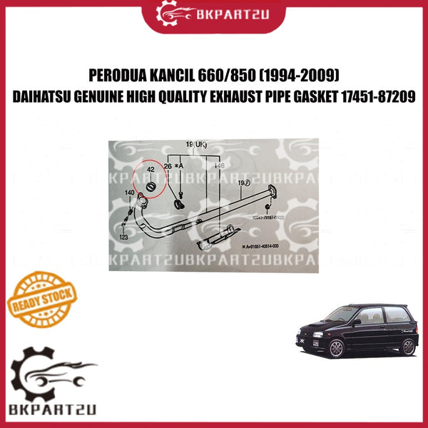 PERODUA KANCIL 660/850 (1994-2009) EXHAUST PIPE MANIFOLD HEADER GASKET MADE BY DAIHATSU 17451-87209