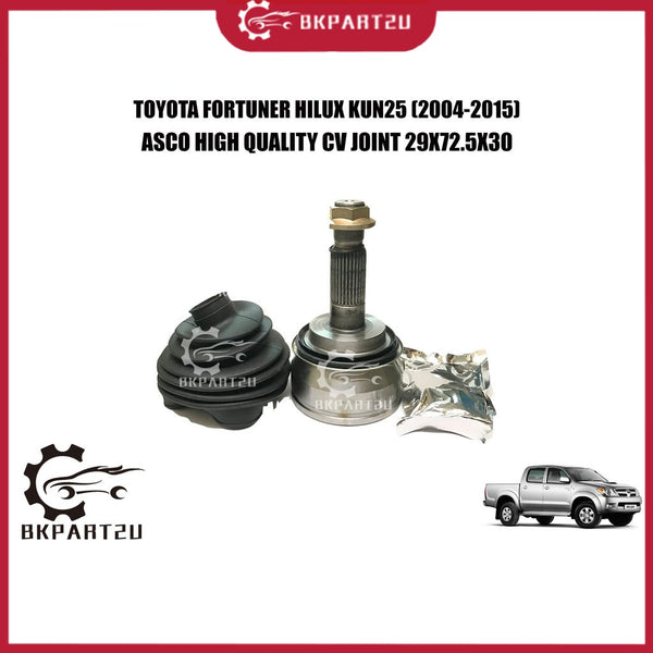 TOYOTA FORTUNER HILUX KUN25 (2004-2015) CV JOINT(DRIVE SHAFT HEAD) MADE BY ASCO C.V JOINT TO-1-1107 29X72.5X30