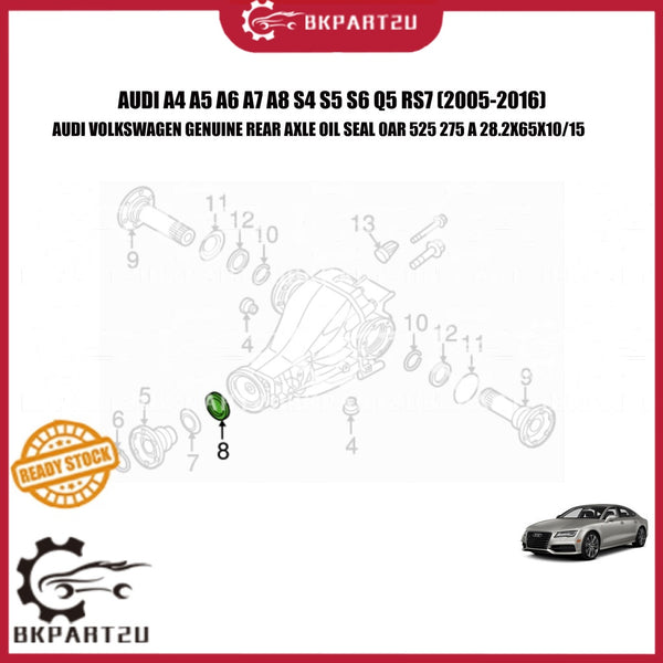 AUDI A4 A5 A6 A7 A8 S4 S5 S6 Q5 RS7 (2005-2016) REAR AXLE OIL SEAL CENTER 0AR 525 275 A MADE BY VOLKSWAGEN GENUINE