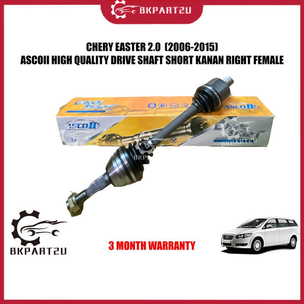 Chery Easter 2.0  (2006-2015) Drive Shaft Axle Short Right Kanan Female Side Made By Ascoii Brand New 3 Month Warranty