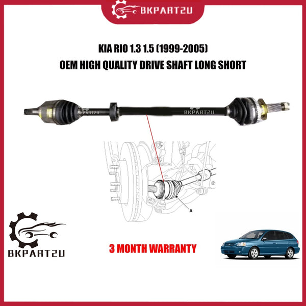 KIA RIO 1.3 1.5 (1999-2005) DRIVE SHAFT LONG SHAFT LEFT RIGHT MADE BY OEM 3 MONTH WARRANTY