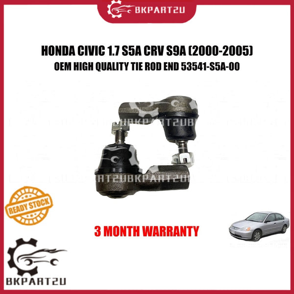 HONDA CIVIC 1.7 S5A CRV S9A (2000-2005) TIE ROD END ONE SET 2 PCS MADE BY OEM 53541-S5A-00 3 MONTH WARRANTY