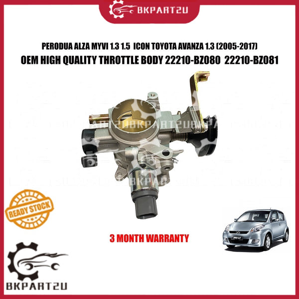 PERODUA ALZA MYVI 1.3 1.5 ICON TOYOTA AVANZA 2005-2017 THROTTLE BODY PLUG AND PLAY 22210-BZ080 22210-BZ081