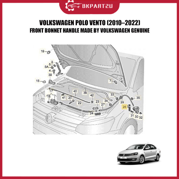 VOLKSWAGEN POLO VENTO FRONT BONNET HANDLE MADE BY VOLKSWAGEN GENUINE