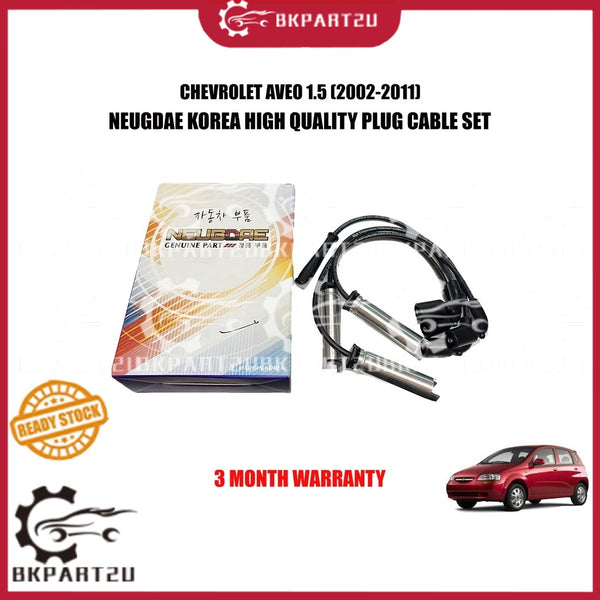 CHEVROLET AVEO 1.5 (2002-2011) PLUG CABLE SET IGNITION CABLE MADE BY NEUGDAE MADE IN KOREA 3 MONTH WARRANTY 96305387