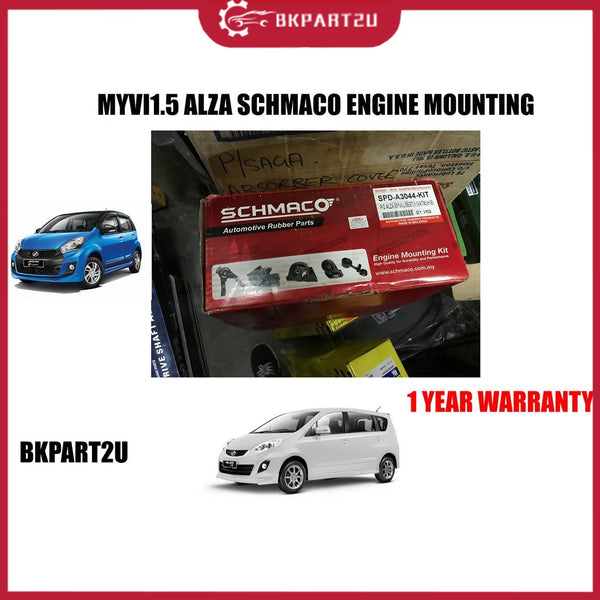 SCHMACO ENGINE MOUNTING KIT SET PERODUA MYVI 1.5 LAGI BEST ALZA AUTO WITH BRACKET (3 PCS IN 1 SET) - 1 YEAR WARRANTY