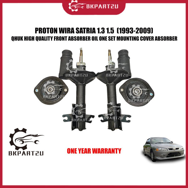 PROTON WIRA SATRIA 1.3 1.5  (1993-2009) FRONT ABSORBER OIL ONE SET COVER MOUNTING ABSORBER MADE BY QHUK ONE YEAR WARRANT