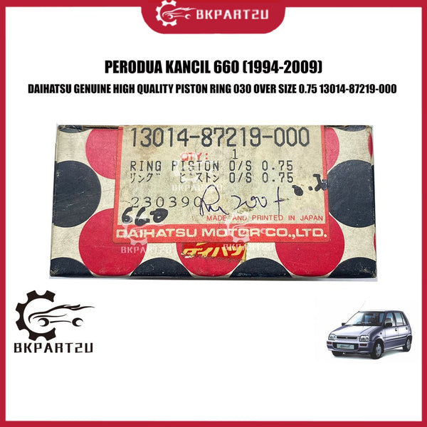 PERODUA KANCIL 660 MIRA L2S L2 (1994-2009) PISTON RING 030 OVER SIZE 0.75 MADE BY DAIHATSU GENUINE 13014-87219-000